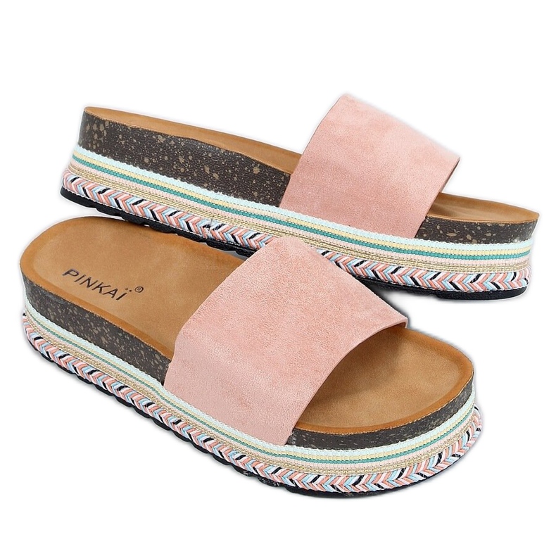 Rosa kork tofflor LS015 Rosa