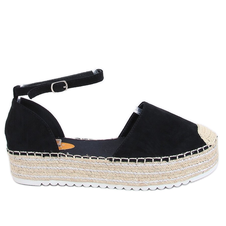 Espadrilles svarta sandaler 2138 Svart
