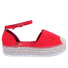 Espadriller, sandaler röd 2138 Röd