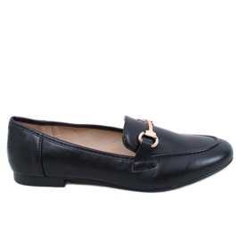 Svart Kvinnors svarta loafers T392 Svart