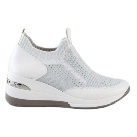 ARTIKER Wedge Slip-On Sneakers vit silver- grå