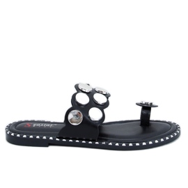 Svart SK78P Svarta flip-flops silver-