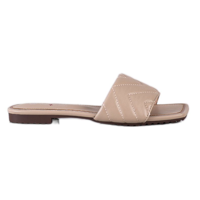 S. BARSKI Quiltade S.BARSKI tofflor beige