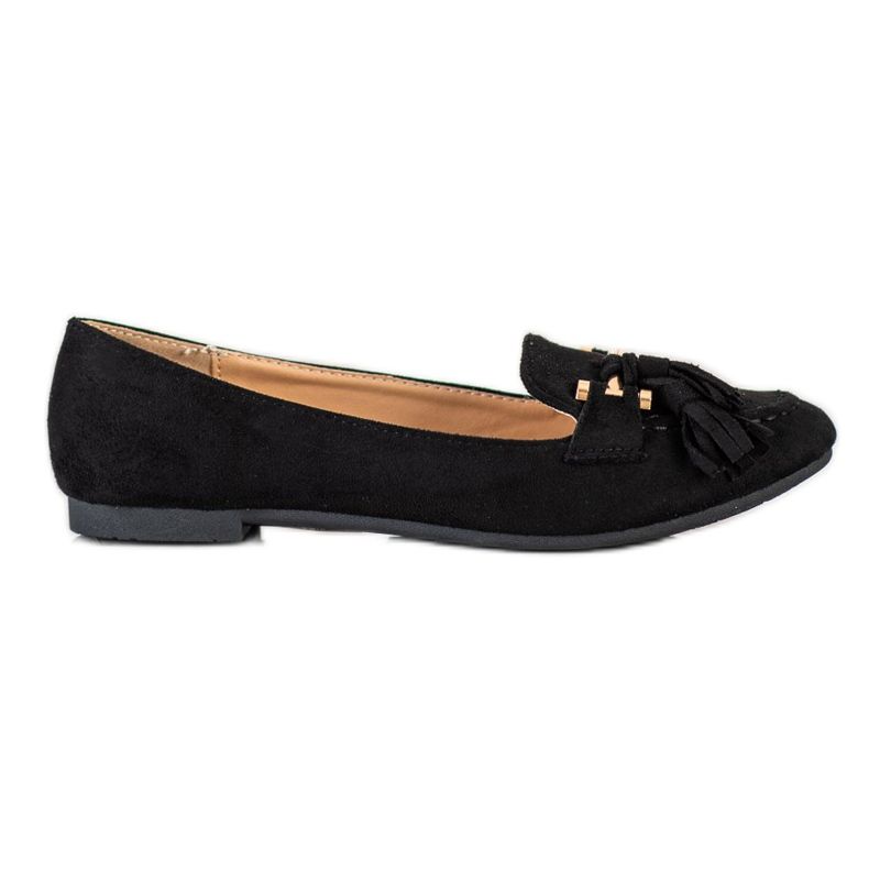Kayla Trendiga loafers svart gyllene