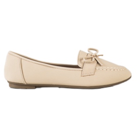 Diamantique Eco Leather Loafers beige