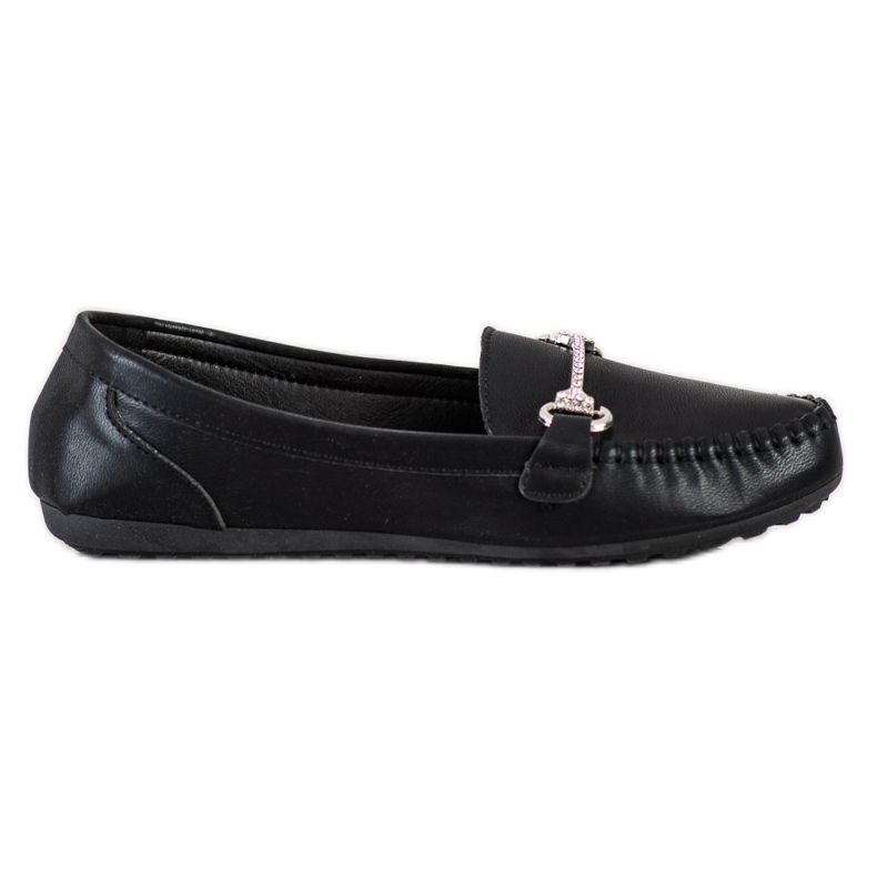 Queentina Eleganta Loafers med Cubic Zirconia svart