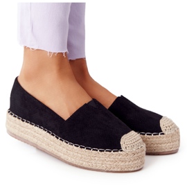 Espadrilles på halmplattformen Black Highway svart