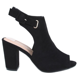Svarta högklackade sandaler 100-1001 SA-2 Svart