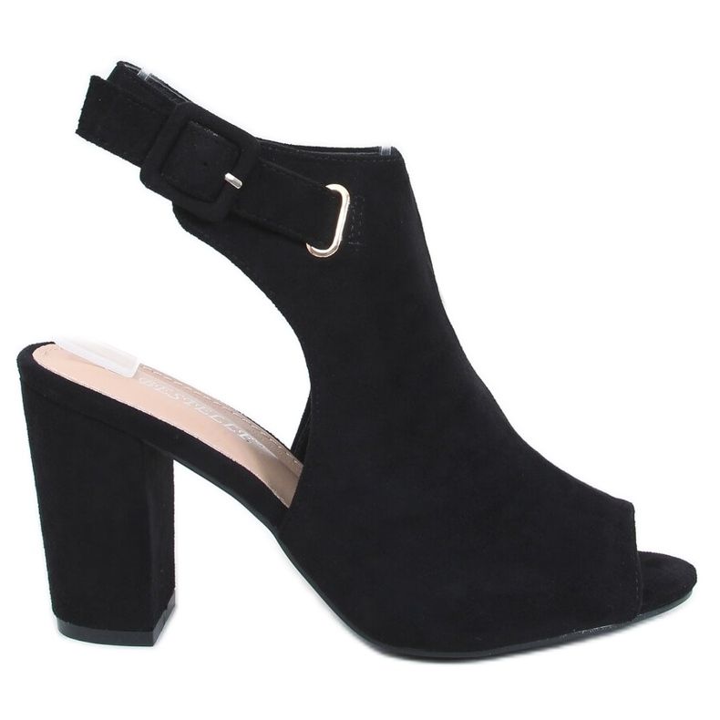 Svarta högklackade sandaler 100-1001 SA-2 Svart