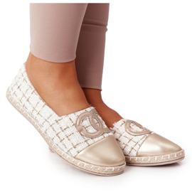 EVE Eleganta kvinnors guld Espadrilles Be My Love beige