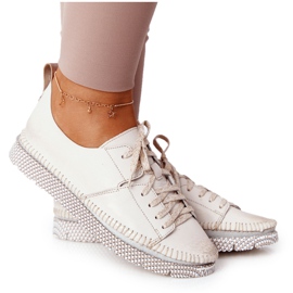 Kvinnors läderskor Maciejka 05054-25 Golden gyllene