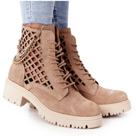 Openwork Boots Workery Lewski Shoes 3030-0 Sand brun