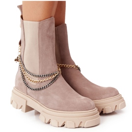 Mocka Chelsea Boots Workery Lewski Shoes 2998-0 Beige