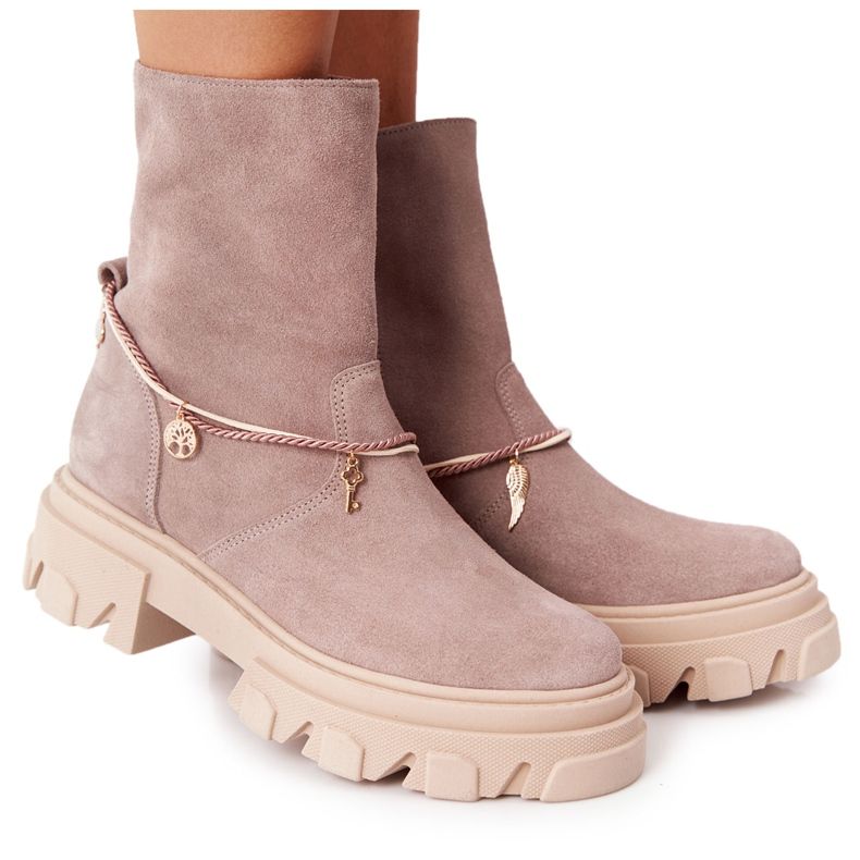 Lewski Shoes Mocka stövlar Workery Lewski skor 3006-0 Beige