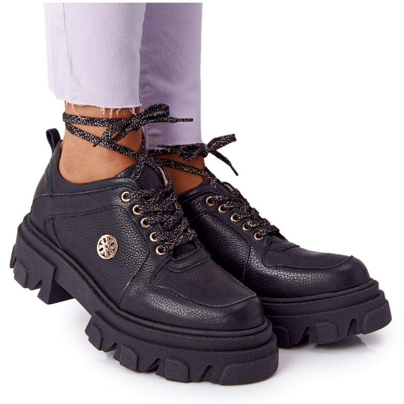 Läder Oxfords Lewski Shoes 3011-0 Svart