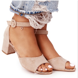 Mocka Sandaler med hög klack Vinceza 21-20100 Beige