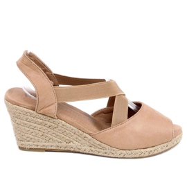 Sandaler espadrilles på kilar beige 9R38 Khaki kaki