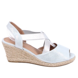 Silver sandaler espadriller på kilar silver 9R38 Silver