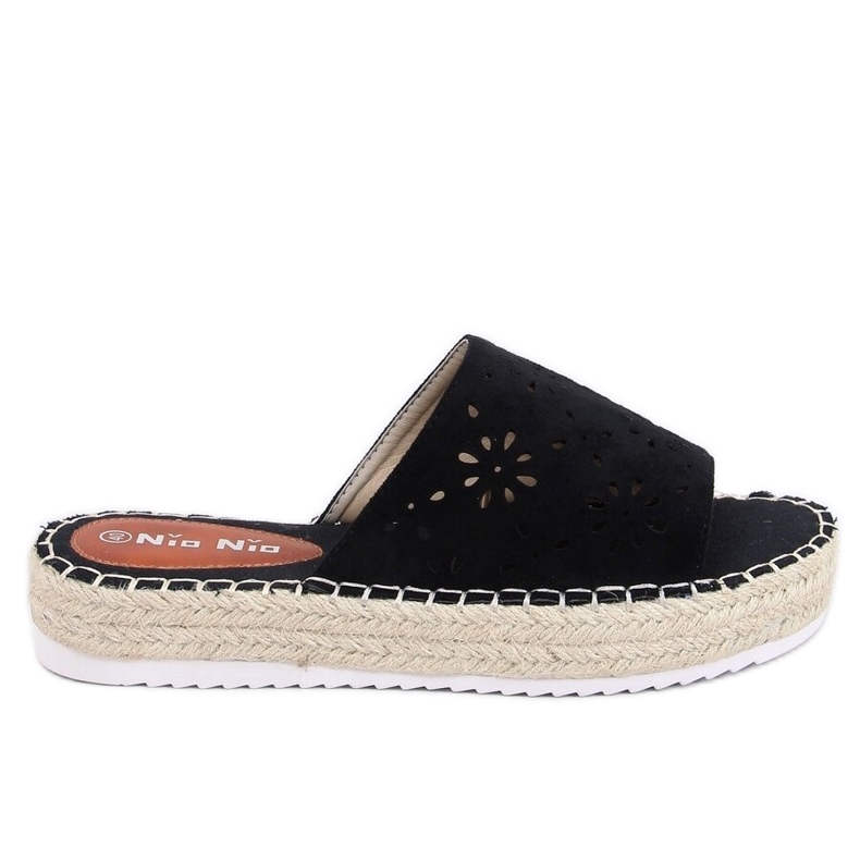 Svart genombruten espadriller 99-62A Svart