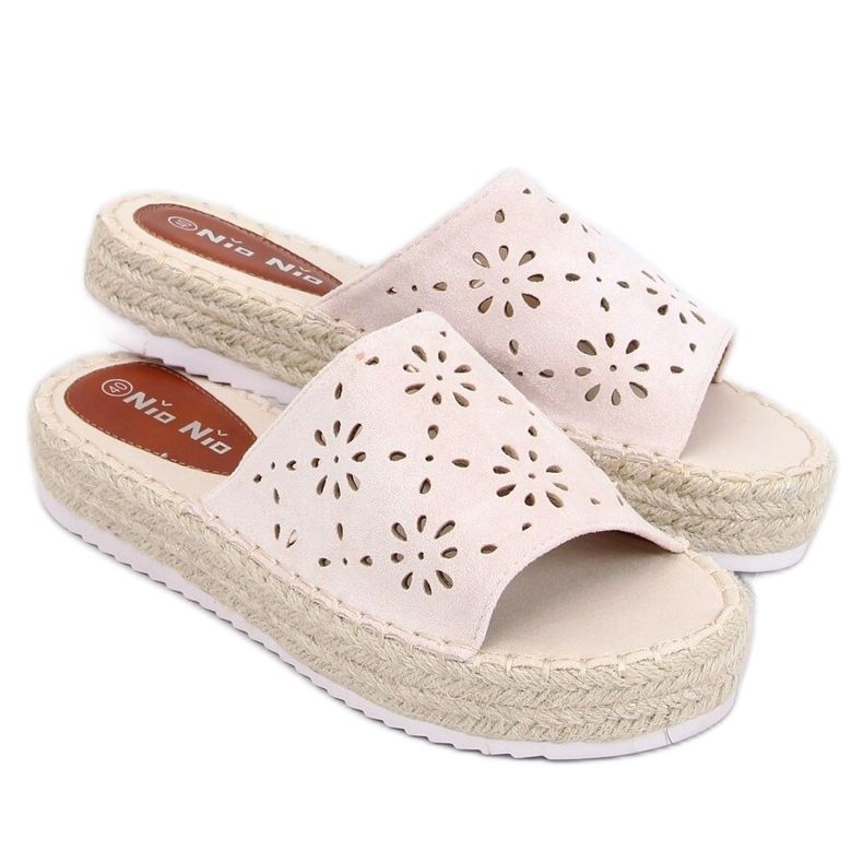 Beige openwork tofflor espadrilles 99-62A Beige