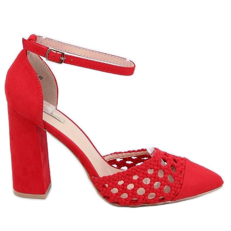 Pumps höga klackar exponerade röda 1JB-19228 Röd