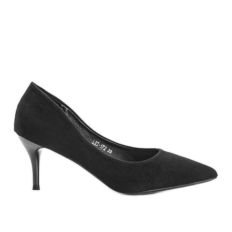 Svarta pumps på en stilettklack i ekologisk mocka Anissa