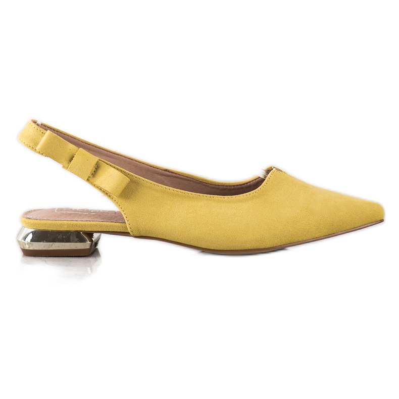 Filippo Gula pumpar med en öppen häl