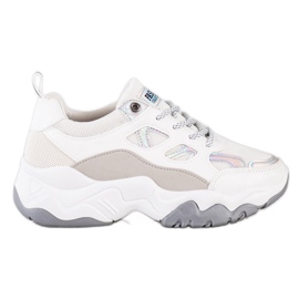 SHELOVET Mode snörskor vit grå