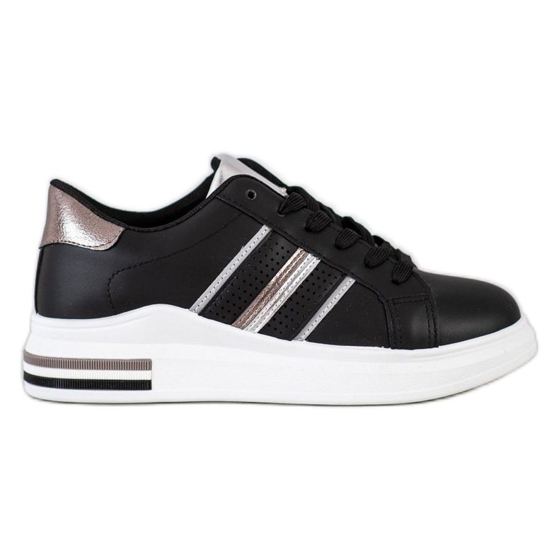 SHELOVET Casual svarta sportskor silver-