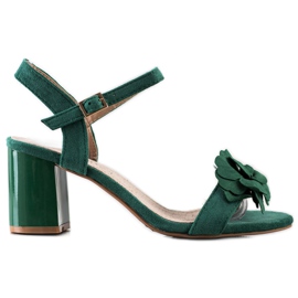 S. BARSKI Sandaler med blomma S.BARSKI grön
