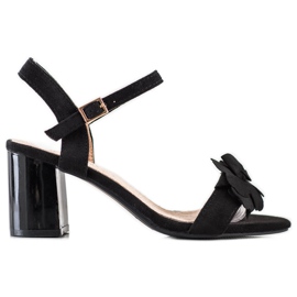 S. BARSKI Sandaler med blomma S.BARSKI svart