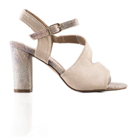 S. BARSKI Sandaler med dekorativ klack S.BARSKI beige