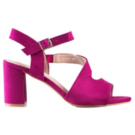 S. BARSKI Trendiga högklackade sandaler från S.BARSKI rosa