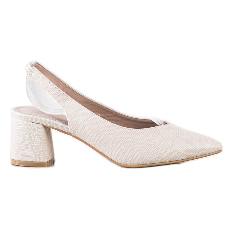 Goodin Snygga pumps med en exponerad häl beige