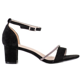 Goodin Eleganta sandaler med cubic zirconia svart silver-