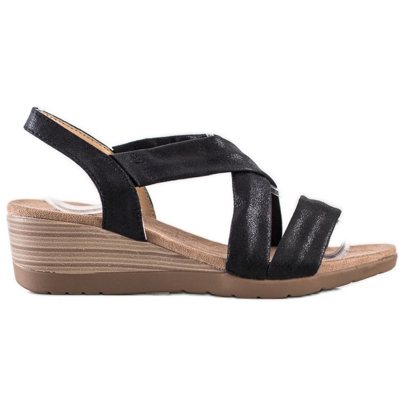 S. BARSKI Wedge Sandals S.BARSKI svart