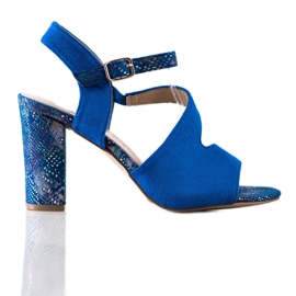 S. BARSKI Sandaler med dekorativ klack S.BARSKI blå