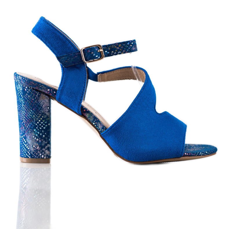S. BARSKI Sandaler med dekorativ klack S.BARSKI blå