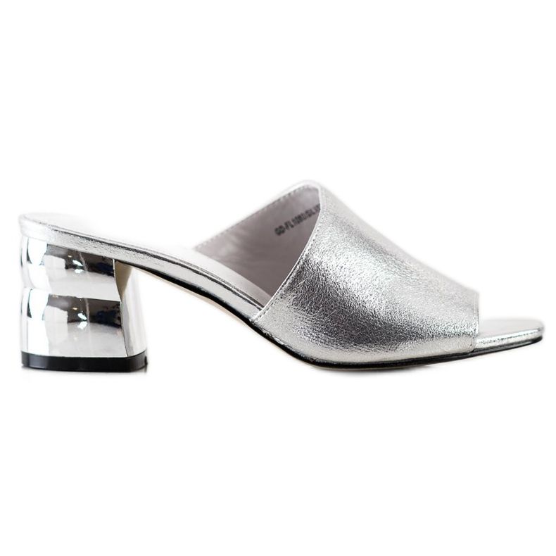 Goodin Tofflor med dekorativ häl silver-