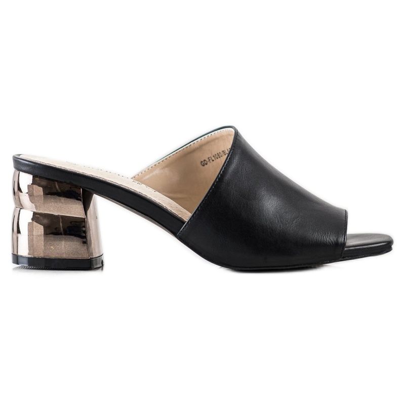 Goodin Tofflor med dekorativ häl svart