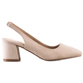 Goodin Slip-on pumps med en exponerad häl beige