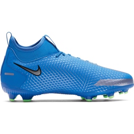 Nike Phantom Gt Academy Df FG / MG Junior CW6694 400 fotbollsskor blå blå