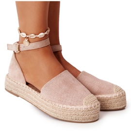 MSMG Espadrilles på halmplattformen Beige Bali