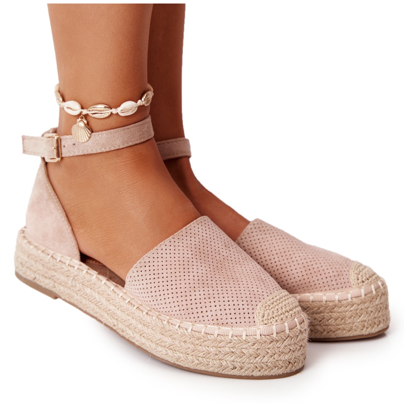 MSMG Espadrilles på halmplattformen Beige Bali