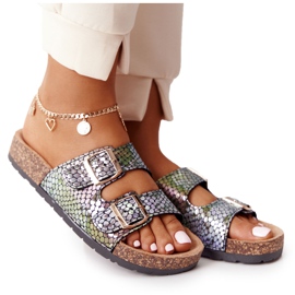 MSMG Svarta Boa -sandaler på korkensula mångfärgad