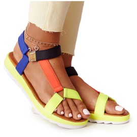 MSMG Kvinnors sandaler på en gummisula mångfärgad främling