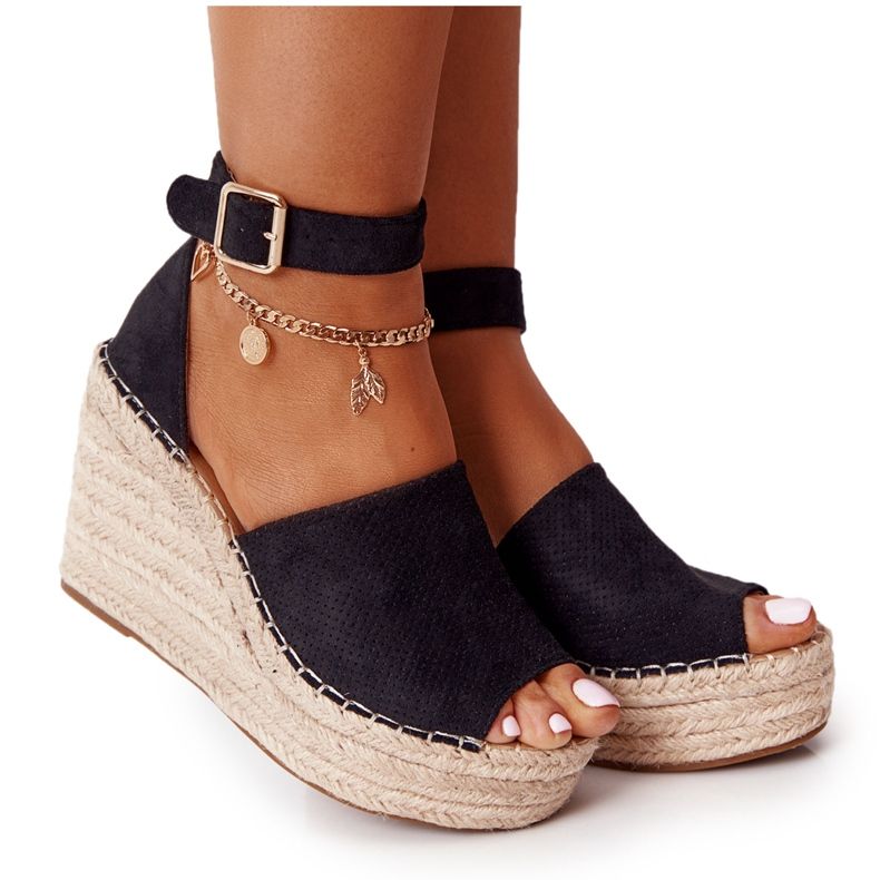 MSMG Svarta Makenna Sandaler med kilar