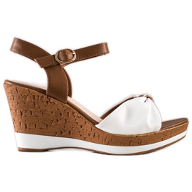 Trendiga sandaler på kilen Sergio Leone vit brun