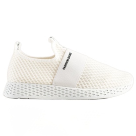 SHELOVET Slip-on sneakers med mesh vit
