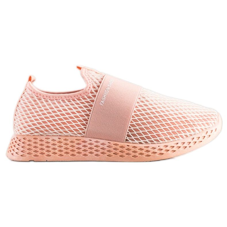 SHELOVET Slip-on sneakers med mesh rosa
